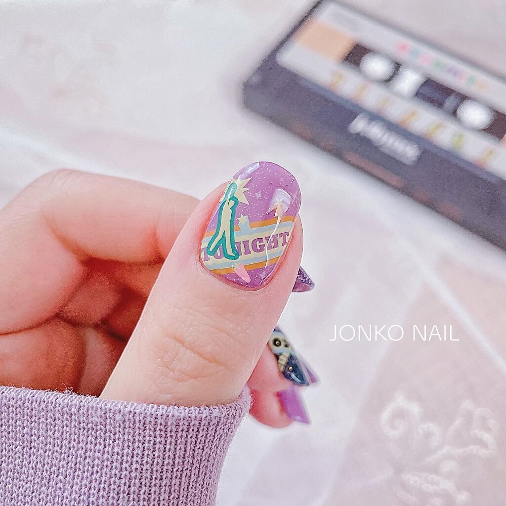 紫ネイルのネイルデザイン】ネイルフィット ジェルネイルシール