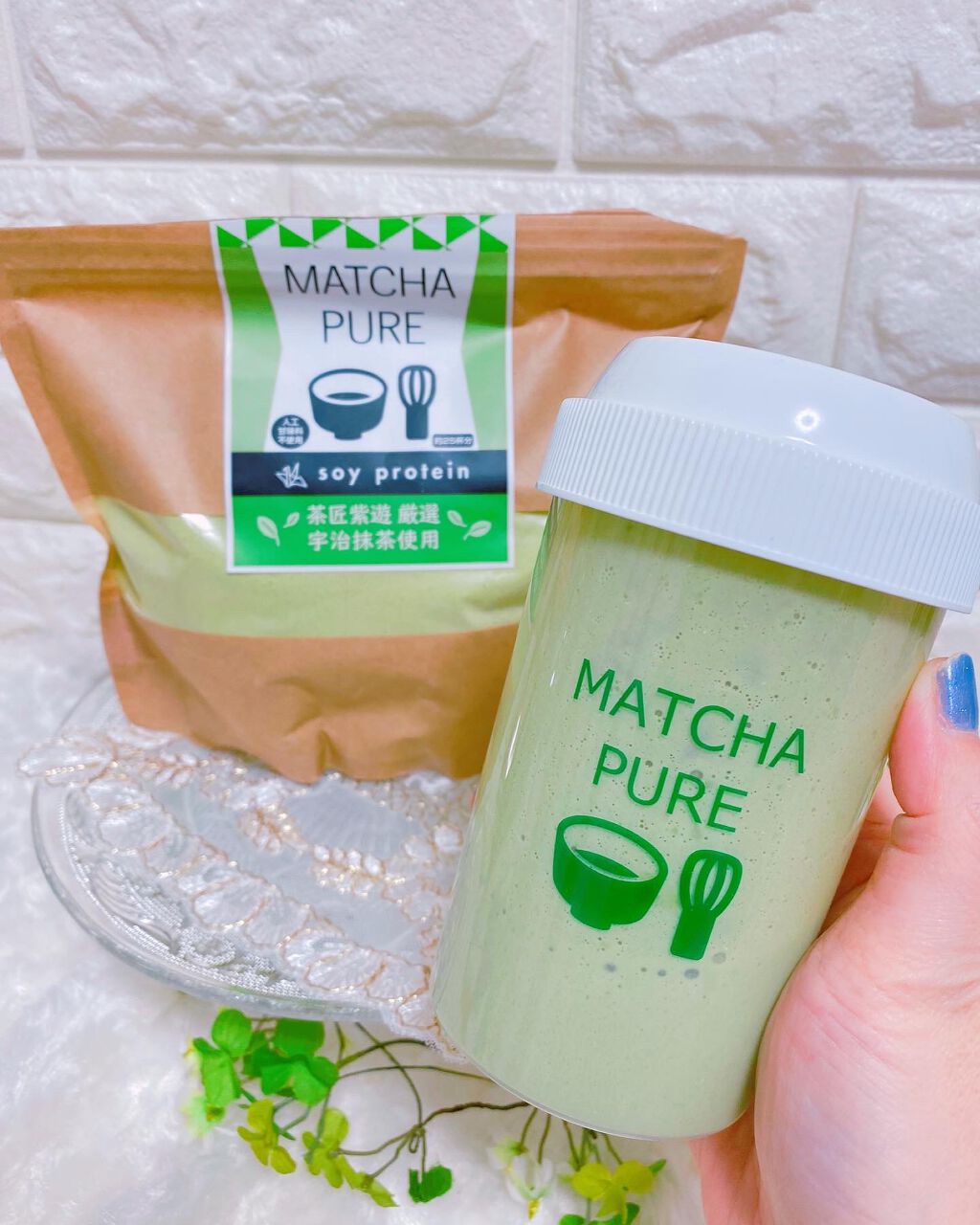 MATCHA PURE（プロテインパウダー）/ピュアパートナー/ソイプロテインを使ったクチコミ（1枚目）