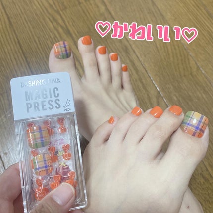 MAGIC PRESS FOOT Orange Plaid/DASHINGDIVA MAGICPRESS/ネイルシールの画像