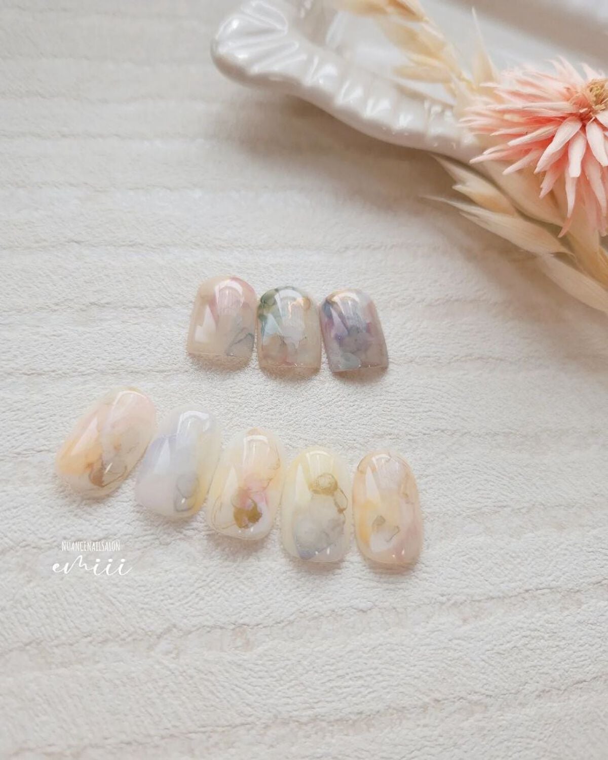 e_nails//フォロバ◎//ネイルとコスメ好きママ on LIPS 「パステルインクアートஐ•*¨*•.¸¸今回はインクを混ぜ混ぜし..」(2枚目)