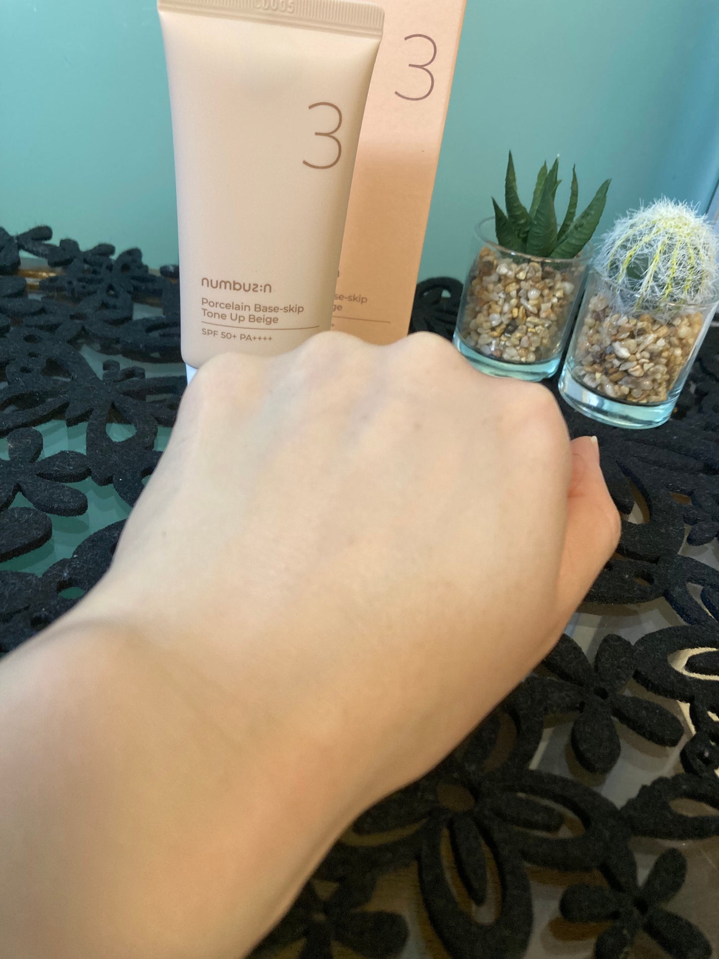 3番 ノーファンデ陶器肌トーンアップクリーム/numbuzin/化粧下地を使ったクチコミ(4枚目)
