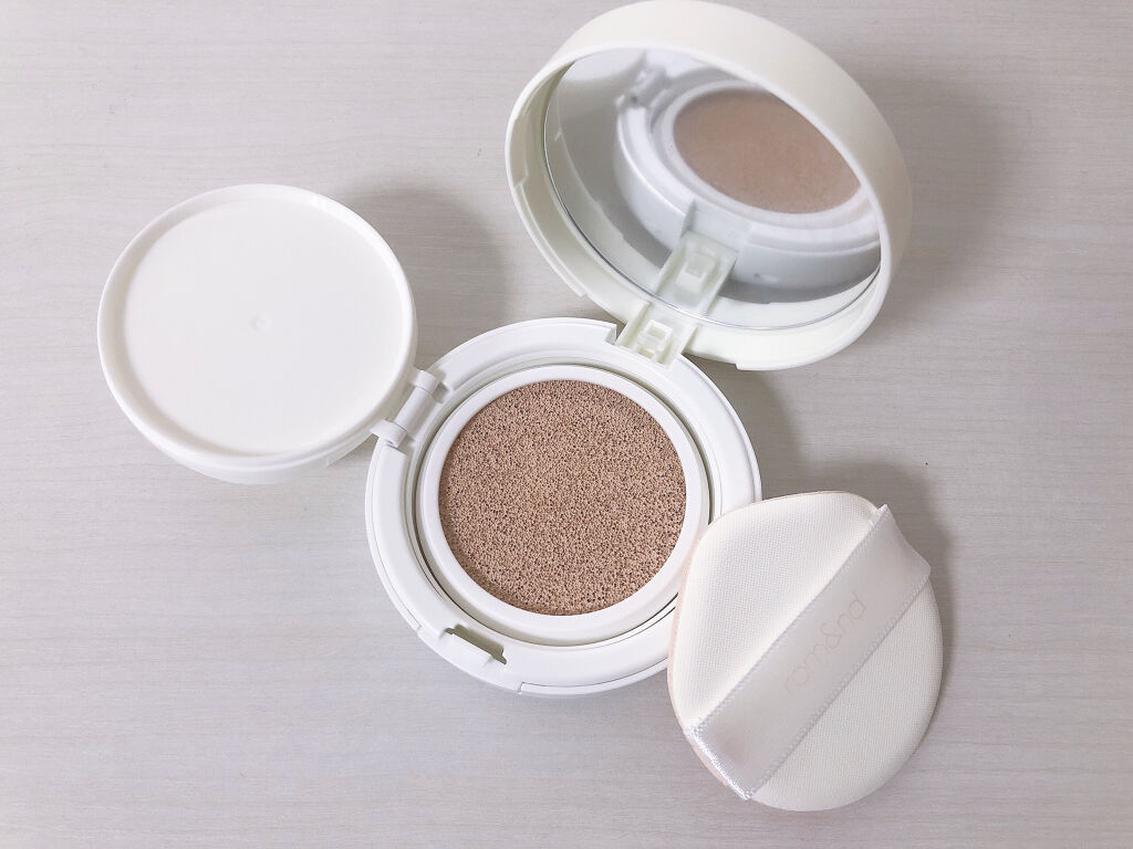 クリアカバークッション 21号 PURE/rom&nd/クッションファンデーションを使ったクチコミ（3枚目）