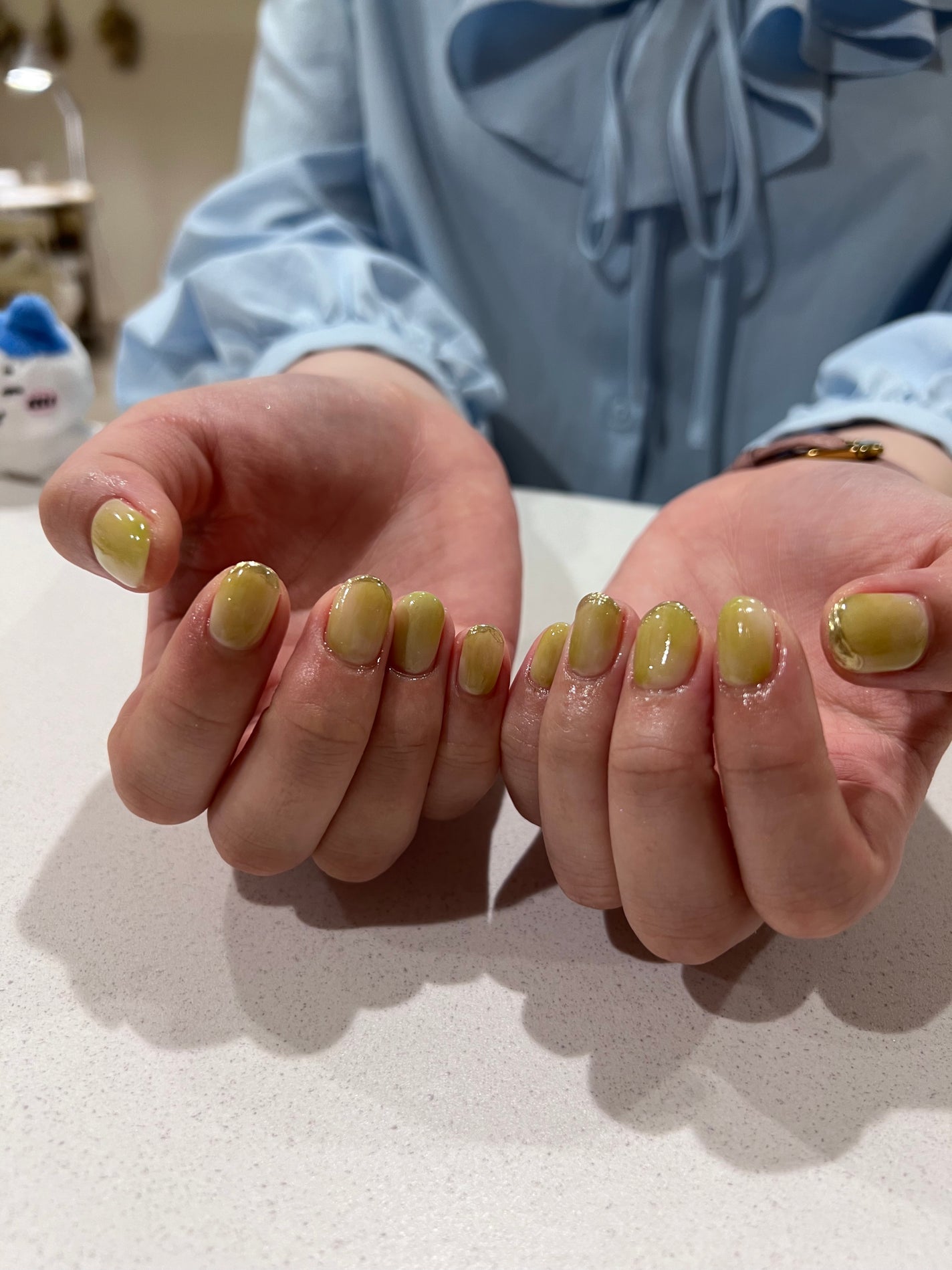 なかのん🐻❄️ on LIPS 「緑ネイルー!かわいい💕💕#緑ネイル#グリーンネイル#ジェルネイ..」(1枚目)