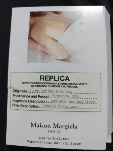 レプリカ レイジー・サンデーモーニング オードトワレ 10ml/MAISON MARTIN MARGIELA PARFUMS/香水(レディース)を使ったクチコミ（1枚目）