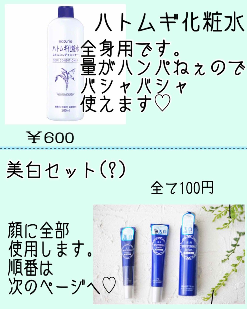 ハトムギ化粧水(ナチュリエ スキンコンディショナー R )/ナチュリエ/化粧水を使ったクチコミ（2枚目）