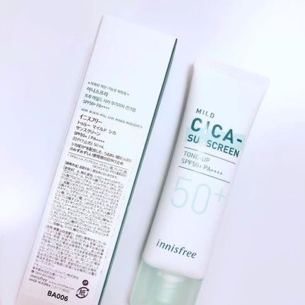 マイルド シカ サンスクリーン SPF50+ / PA++++/innisfree/日焼け止めクリームを使ったクチコミ(4枚目)