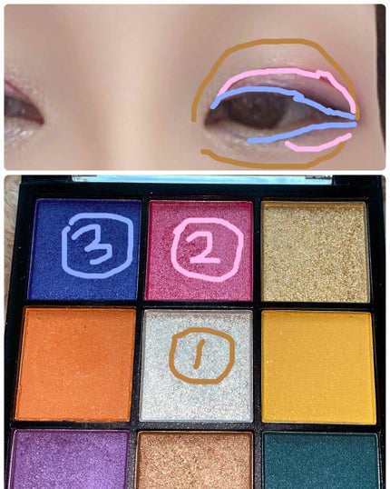 UR GLAM BLOOMING EYE COLOR PALETTE/U R GLAM/アイシャドウパレットを使ったクチコミ(3枚目)