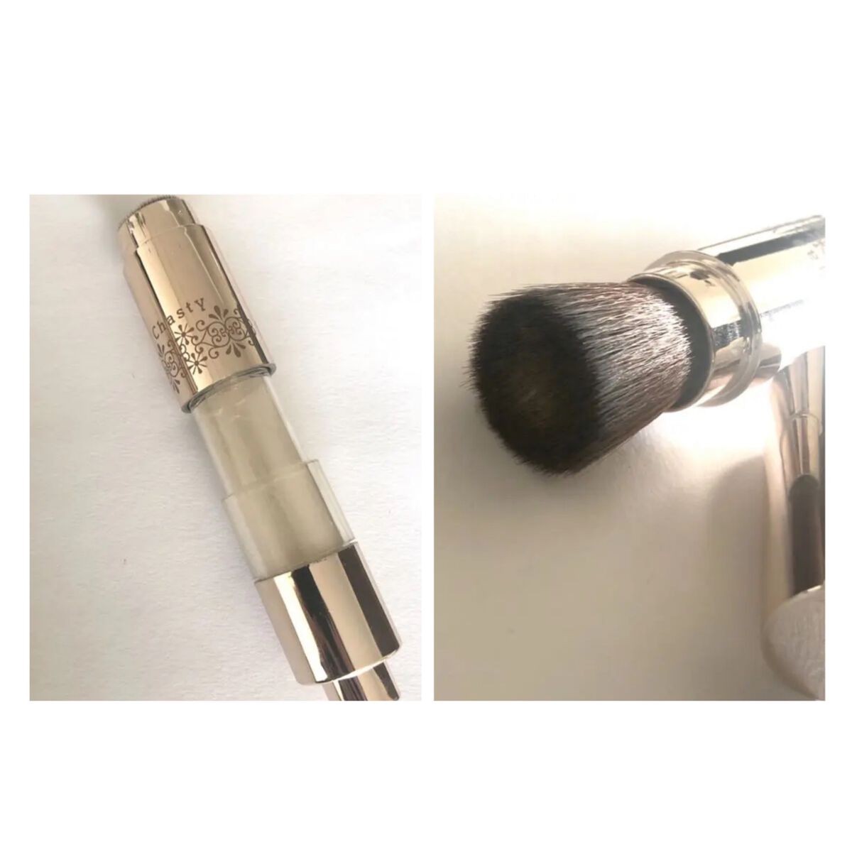 ノック式パウダーブラシ/チャスティ/メイクブラシを使ったクチコミ（2枚目）