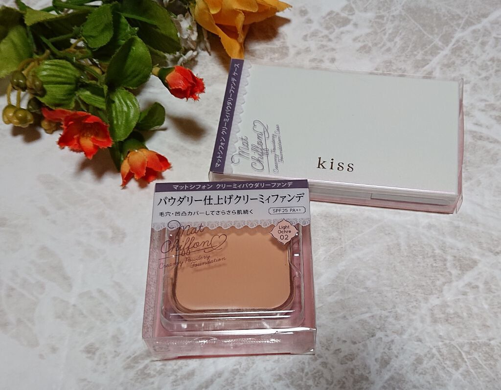 マットシフォン クリーミィパウダリーファンデ/KiSS/パウダーファンデーションを使ったクチコミ（1枚目）