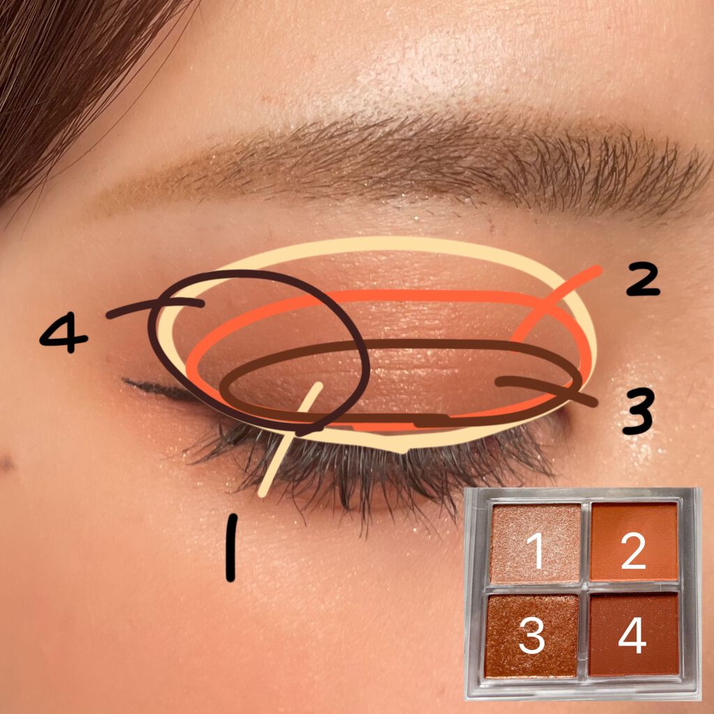 ayuka⌇コスメオタク on LIPS 「イエベさん必見✨オレンジブラウンメイク/しっかり色が発色してく..」(2枚目)