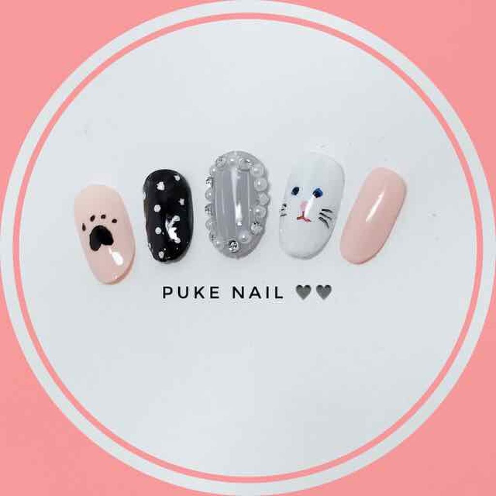 ニャンチャン&足跡♡柄ネイル ネイルチップ/PUKE NAIL/ネイルチップ・パーツを使ったクチコミ(3枚目)
