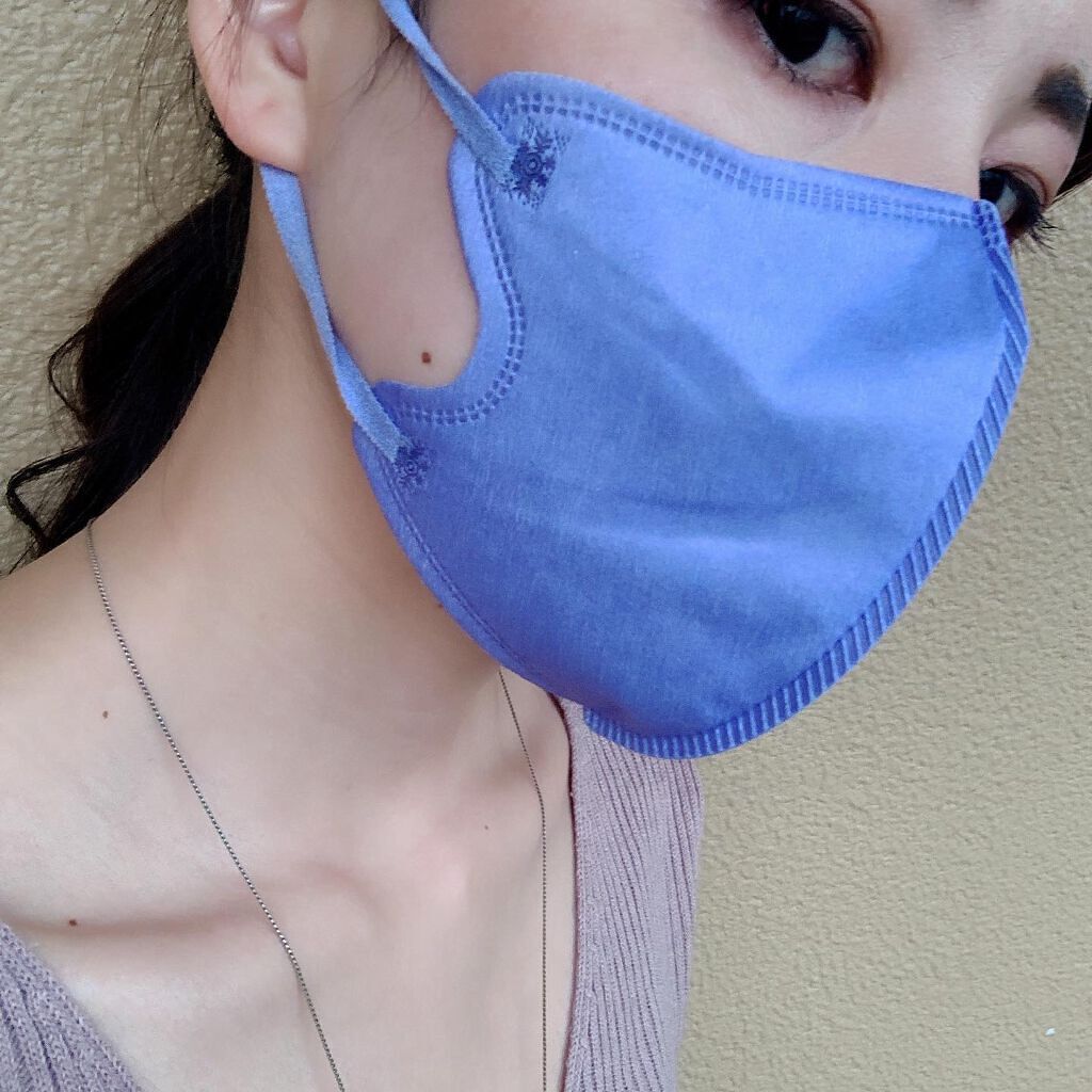 立体型スパンレース不織布カラーマスク/ISDG 医食同源ドットコム/マスクを使ったクチコミ(5枚目)