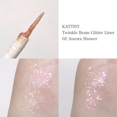 KATTISY Twinkle Beam Glitter Liner Rosa/YOUR BRAND/ジェルアイライナーを使ったクチコミ（2枚目）