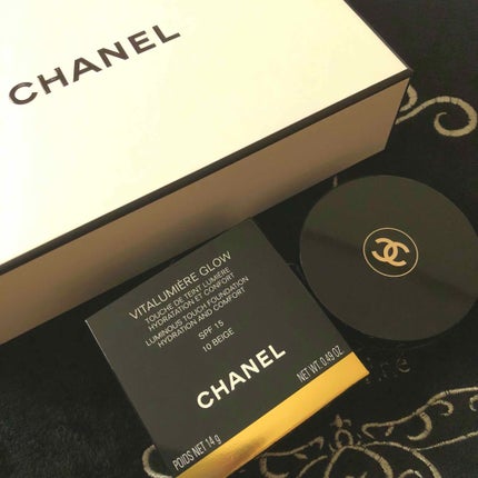 CHANEL ヴィタルミエール グロウのクチコミ「絶対買おうと決めていたCHANELのクッションファンデ😉💖
これはやばい😭💕
めちゃくちゃ綺麗.....」(1枚目)