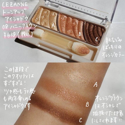 トーンアップアイシャドウ/CEZANNE/アイシャドウパレットを使ったクチコミ(3枚目)
