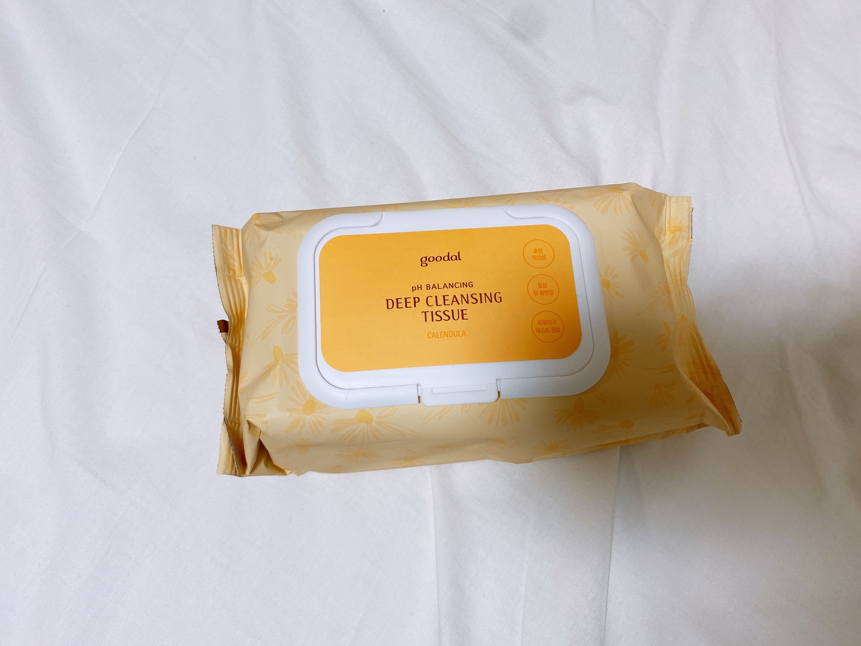 カレンデュラphバランシングディープクレンジングティッシュ/goodal/クレンジングシートを使ったクチコミ（1枚目）