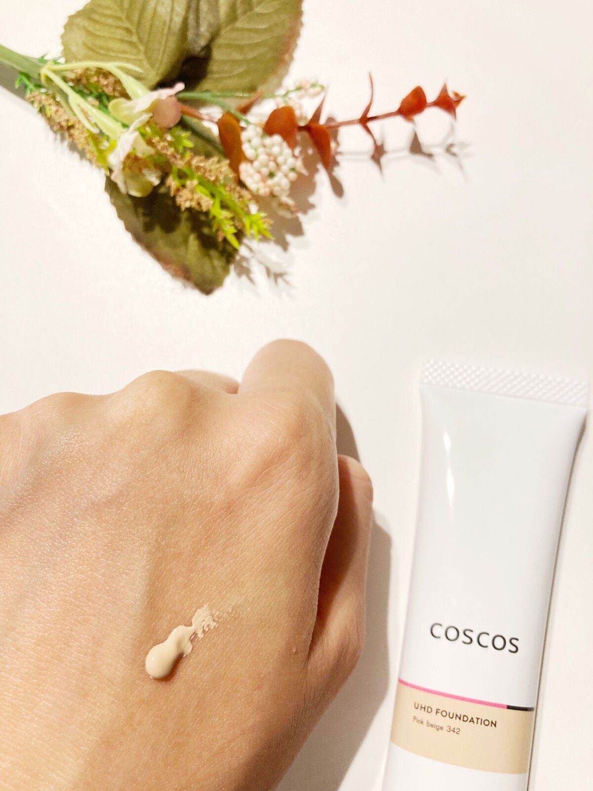 UHDファンデーション342(ピンクベージュ)/COSCOS/リキッドファンデーションを使ったクチコミ(3枚目)