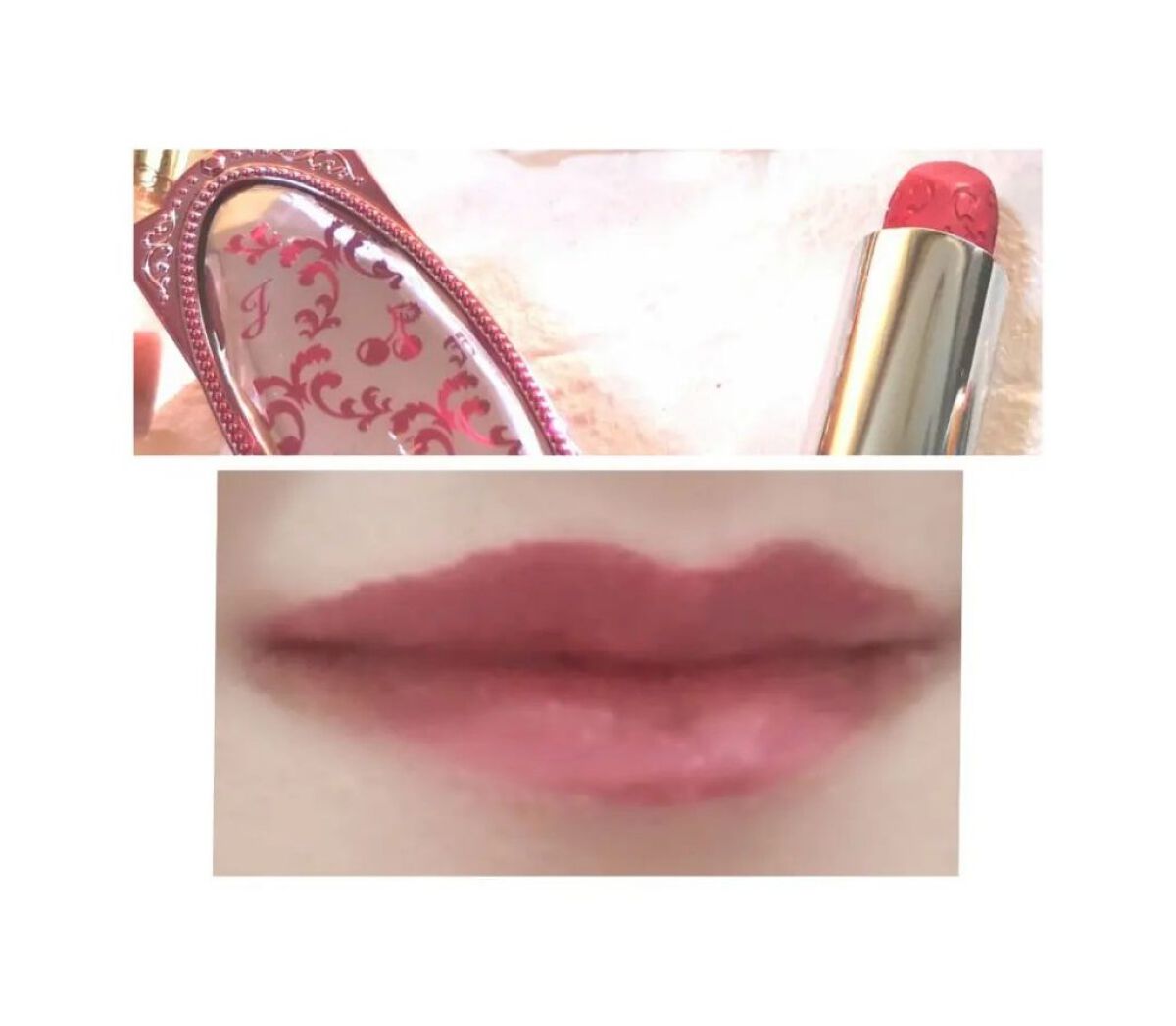 ルージュ リップジュエル ジェミーサテン 109 cherry rum fizz ＜ミッドナイトチェリー＞（限定色）/JILL STUART/口紅を使ったクチコミ（3枚目）