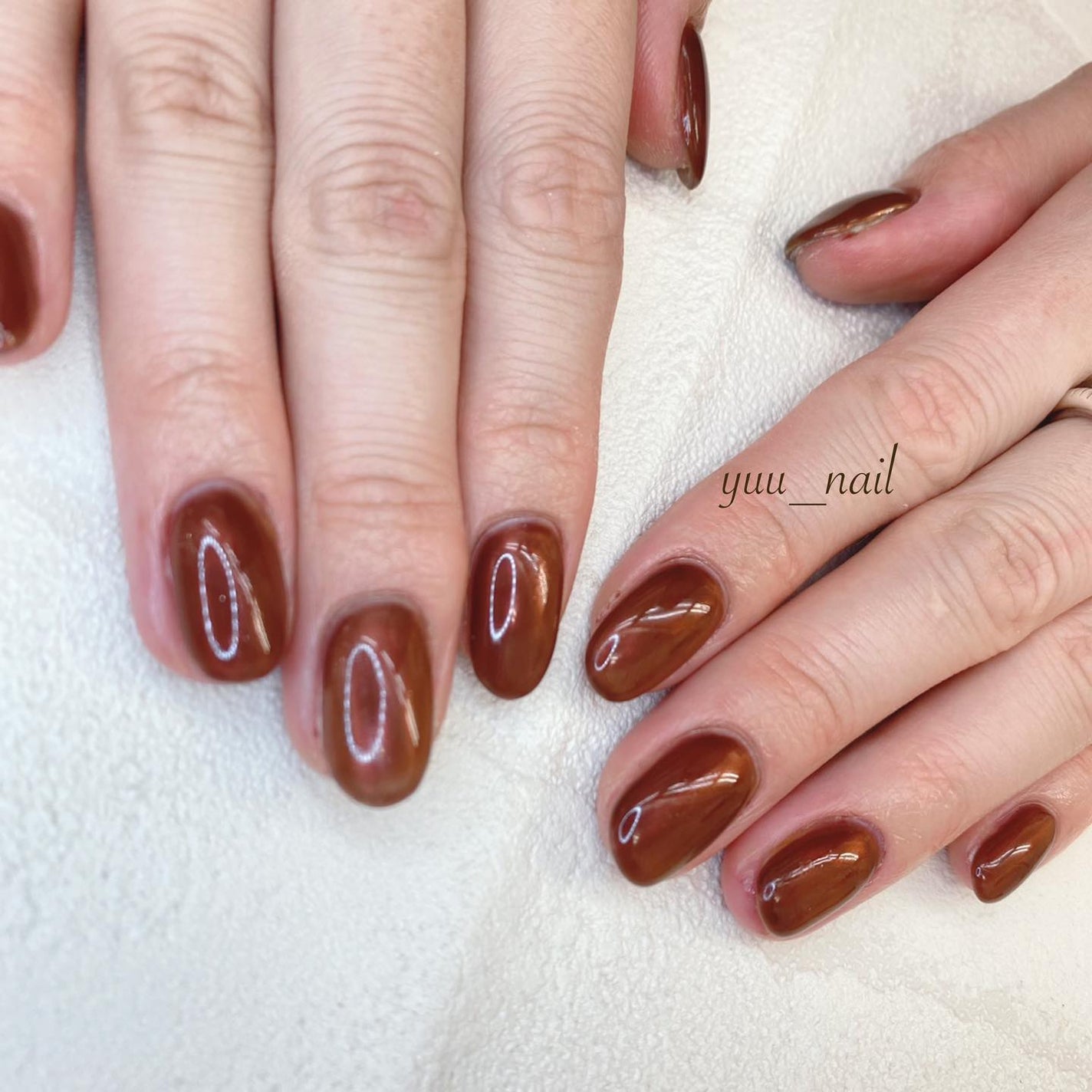 YUKA on LIPS 「.シンプルだけど奥行気のあるワンカラー🤎..#nail#nai..」(1枚目)