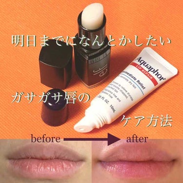 e.l.f. Cosmetics リップエクスフォリエーターのクチコミ「ガサガサゴソゴソな唇をなんとかしたい時に私がしている方法です！

※ビフォーアフターで顔の色が.....」（1枚目）