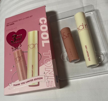 ジューシーラスティングティント ウィズミニセット/rom&nd/リップティントを使ったクチコミ(1枚目)