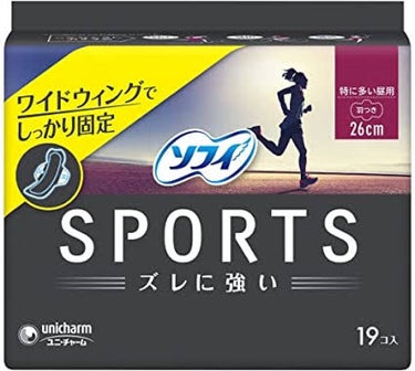 ソフィ sports
生理の時何度もズレては下着の端の方が汚れてしまったり、ズレそうになって不安になりトイレに駆け込んだりしていて、ＣＭでやっていたので試しに1袋購入して使って見ました。
特に多く出る部