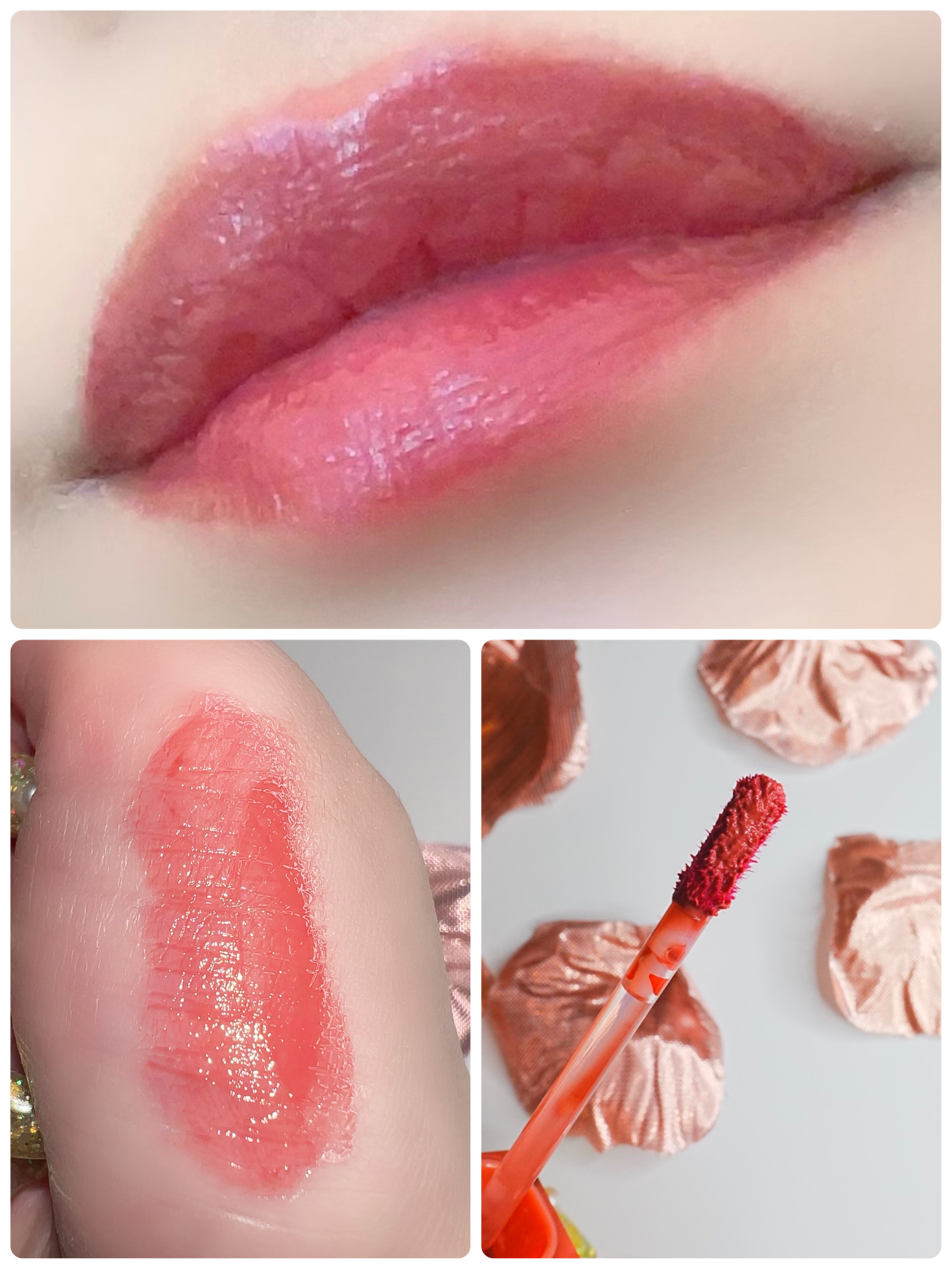 デュイフルウォーターティント 03 イフローズ/rom&nd/リップティントを使ったクチコミ（2枚目）