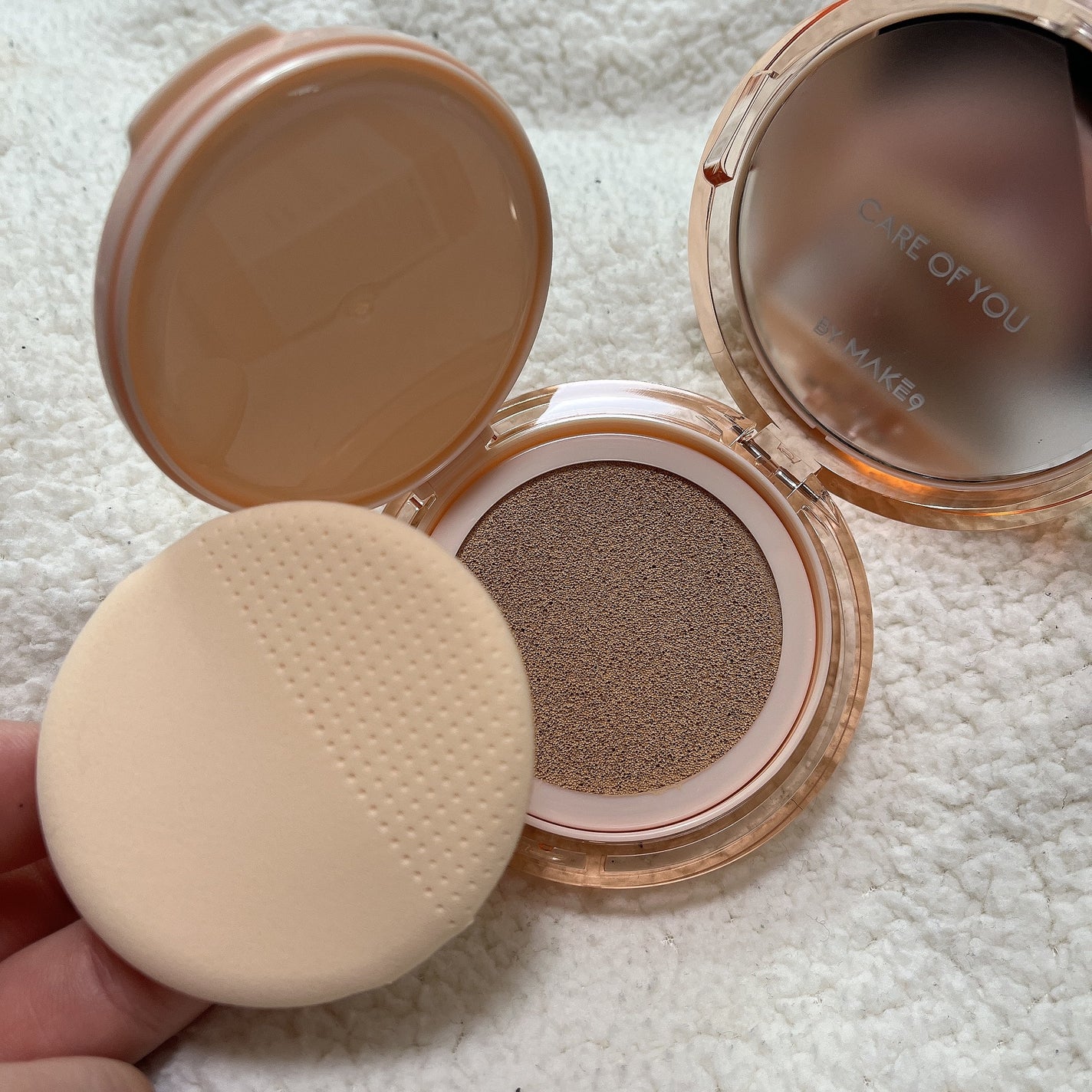 ヌードカーミンググロークッション/MAKE9/クッションファンデーションを使ったクチコミ(2枚目)