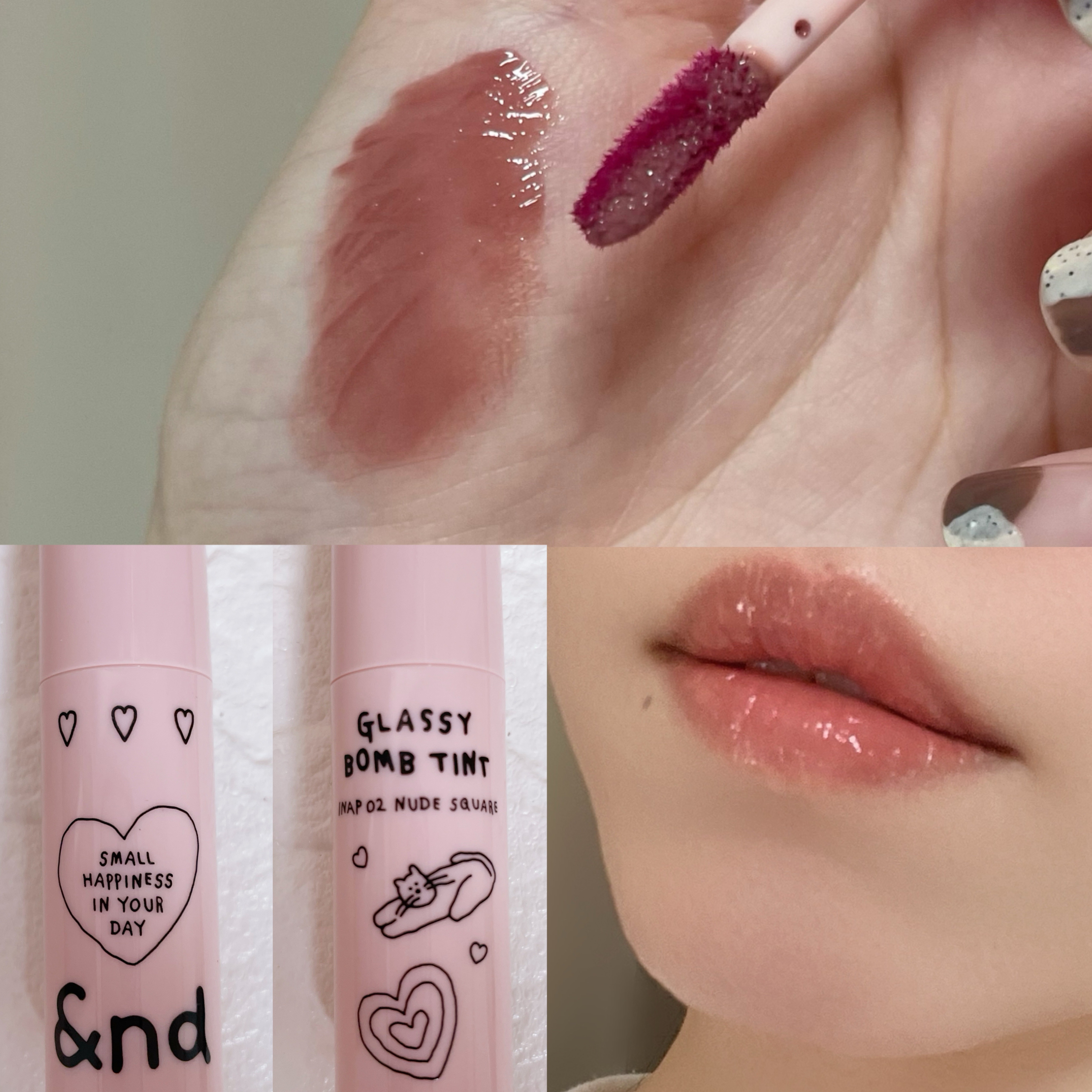 アンドバイロムアンド　グラッシーボムティント/&nd by rom&nd/リップティントを使ったクチコミ（2枚目）