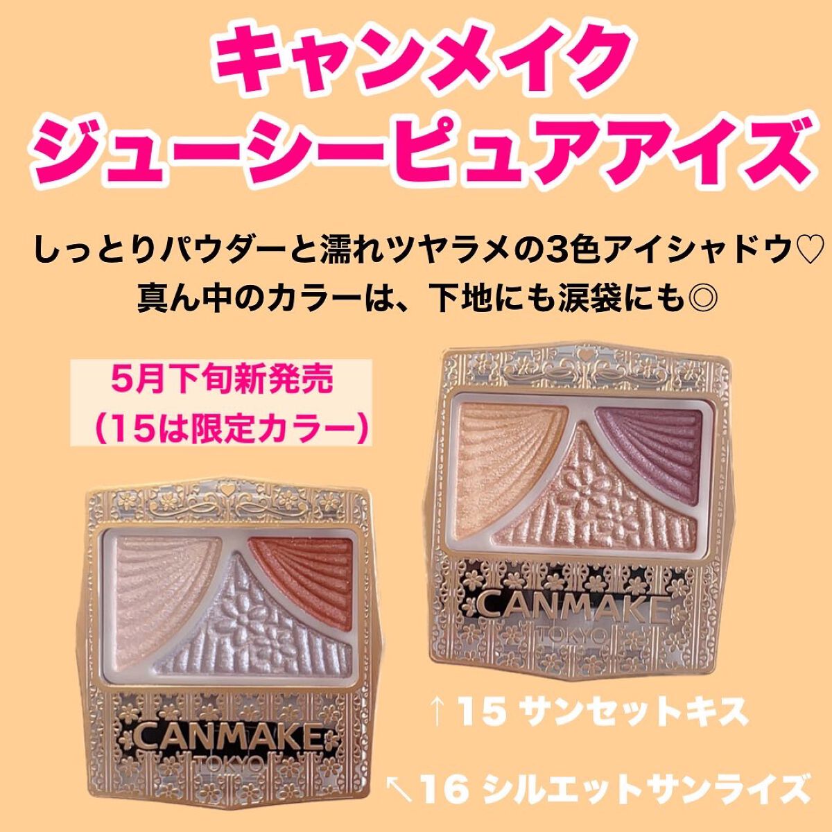 ジューシーピュアアイズ/キャンメイク/アイシャドウパレットを使ったクチコミ(2枚目)