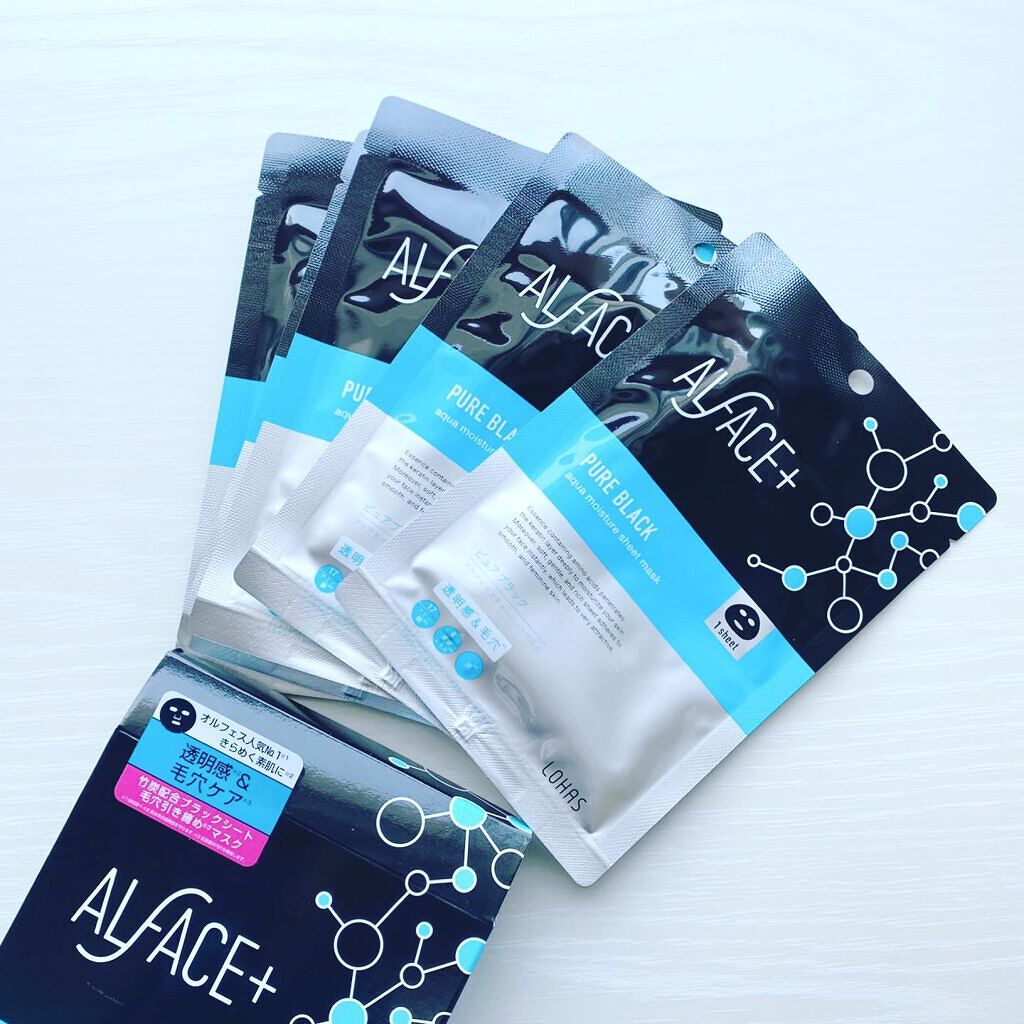 ピュアブラック アクアモイスチャー シートマスク 5枚入り/ALFACE+/シートマスク・パックを使ったクチコミ（1枚目）