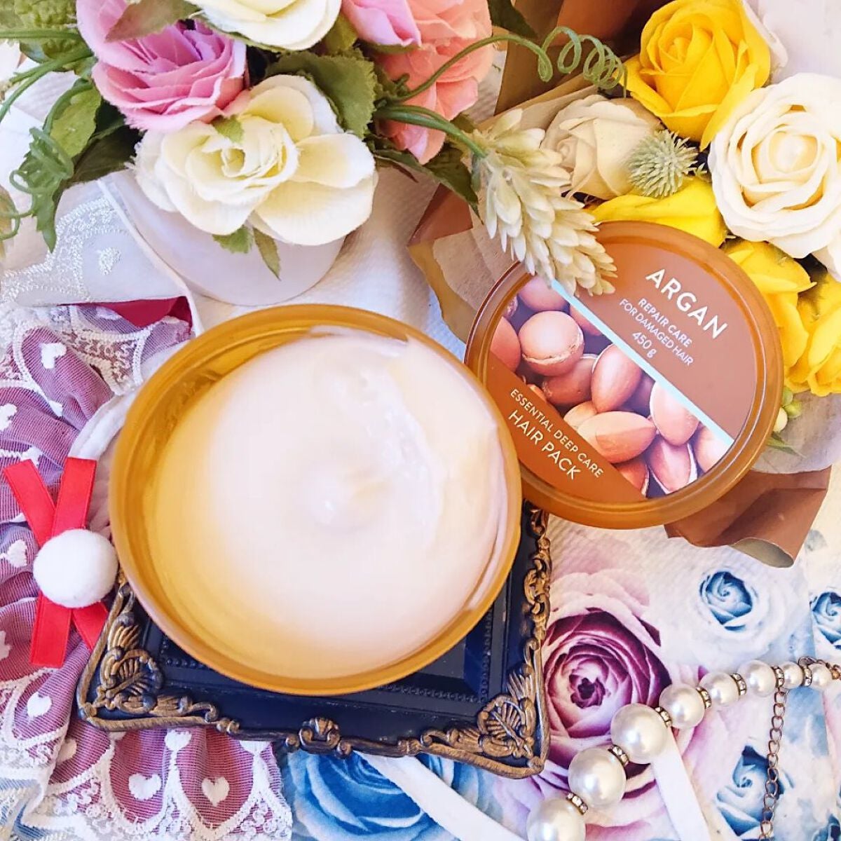 アルガンエッセンシャル ディープケアヘアパック/ネイチャーリパブリック/ヘアマスク・ヘアパックを使ったクチコミ(3枚目)