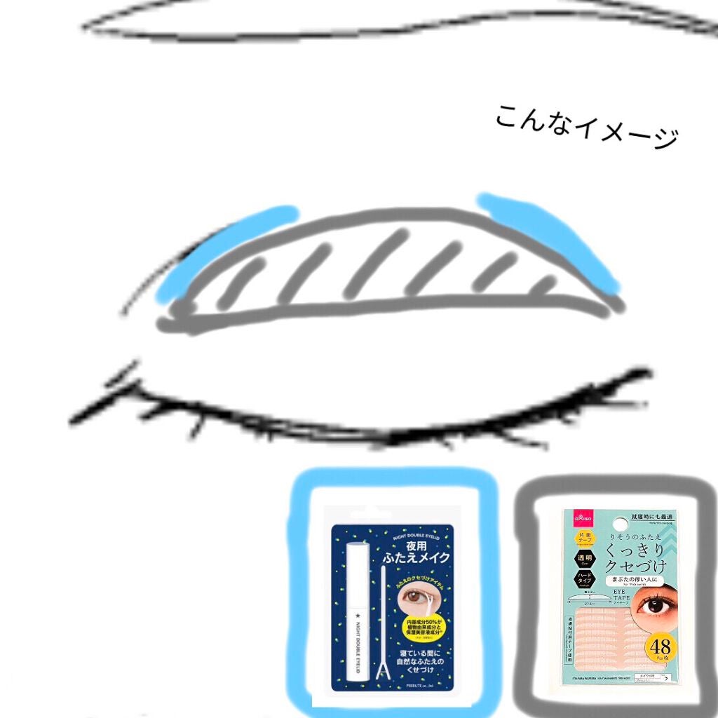 夜用ふたえメイク/プレビュート/二重まぶた用アイテムを使ったクチコミ(3枚目)