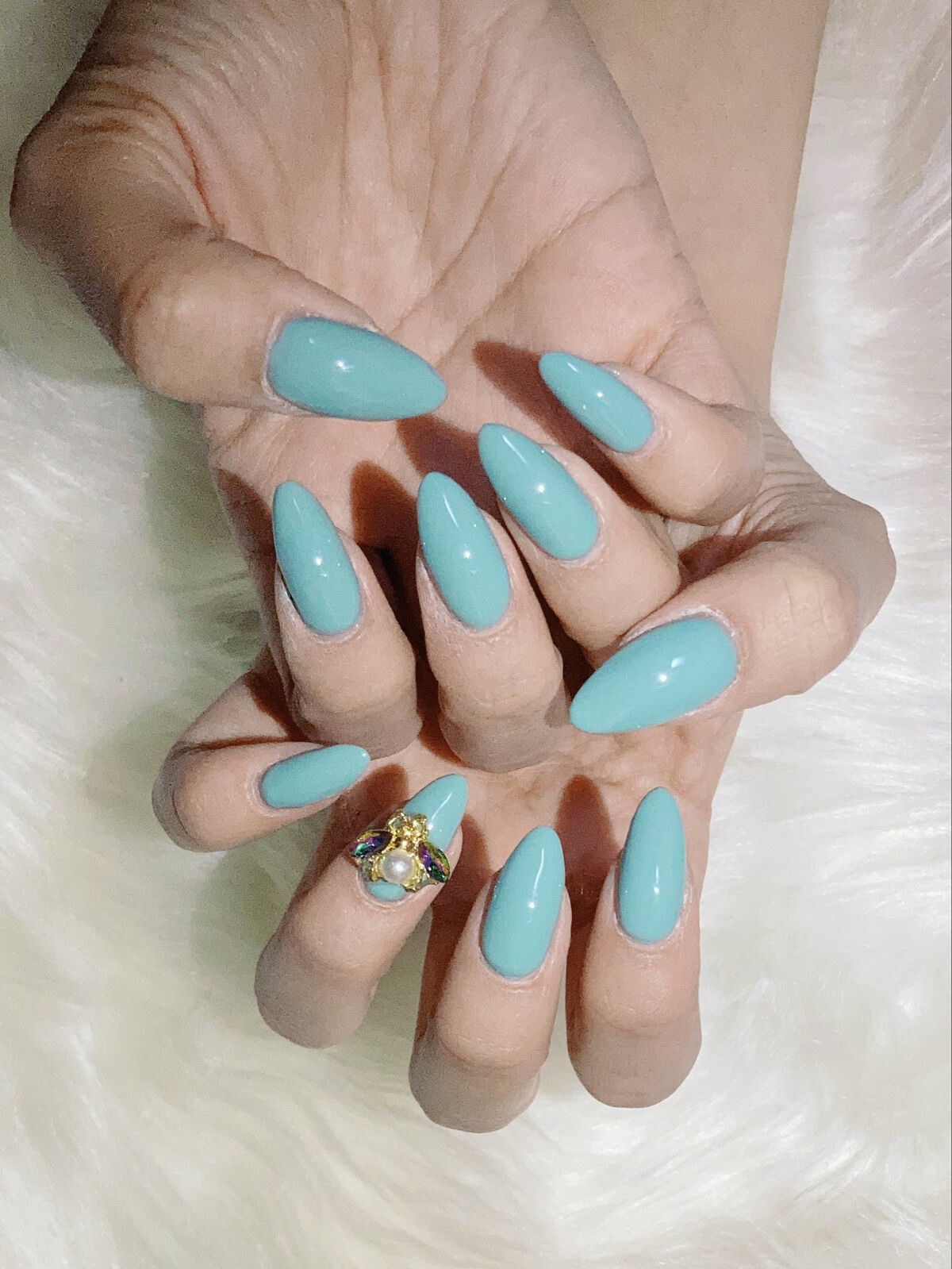 BRG ジェルネイル 47 ソフトグリーン/DAISO/ジェルネイルを使ったクチコミ（2枚目）