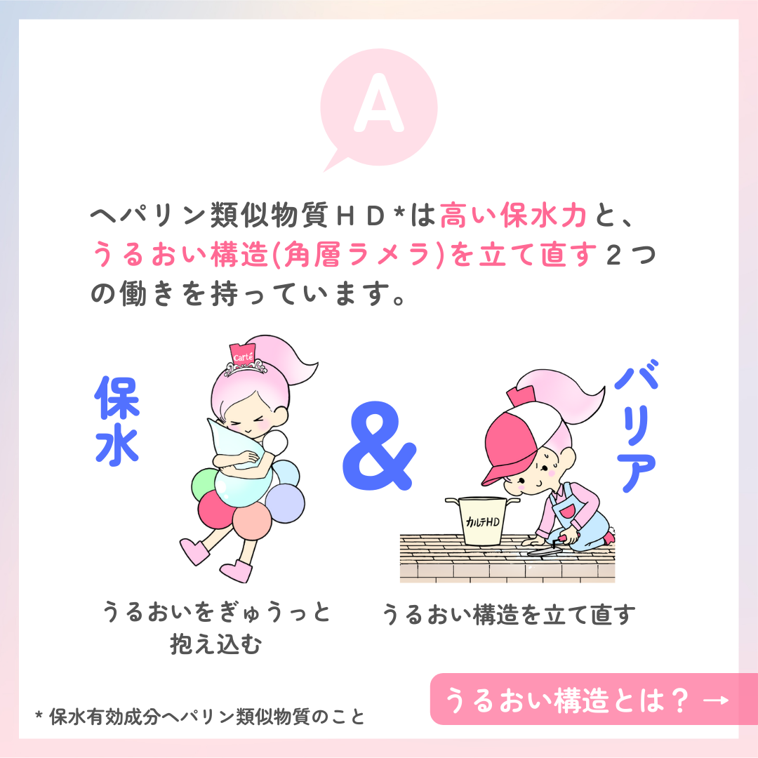 カルテHD公式アカウント on LIPS 「カルテHDのアイテムには、保水有効成分ヘパリン類似物質HD*が..」(2枚目)