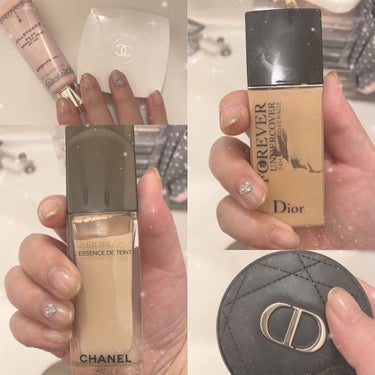 左上↖️軽く済ませたい日 
左下↙️お出かけ用CHANELのサブリマージュ
右上↗️仕事用DiorUNDERCOVER
右下↘️手抜き用Diorクッションファンデ