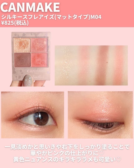 シルキースフレアイズ(マットタイプ)/キャンメイク/アイシャドウパレットを使ったクチコミ(3枚目)