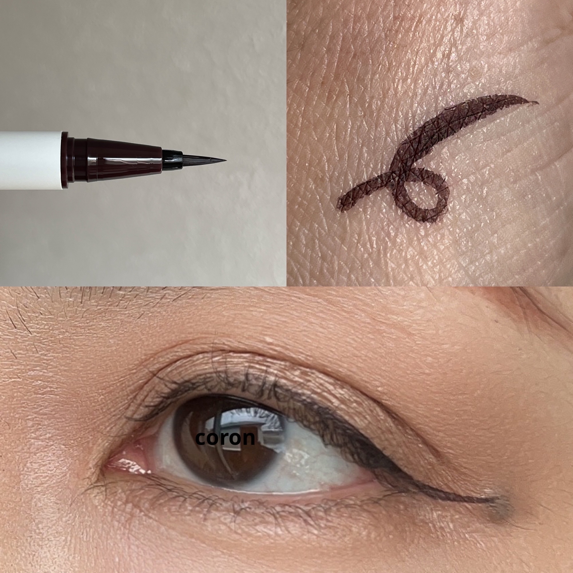 ベルベットライナー 02 ボルドーブラック/LUMIURGLAS/リキッドアイライナーを使ったクチコミ（2枚目）