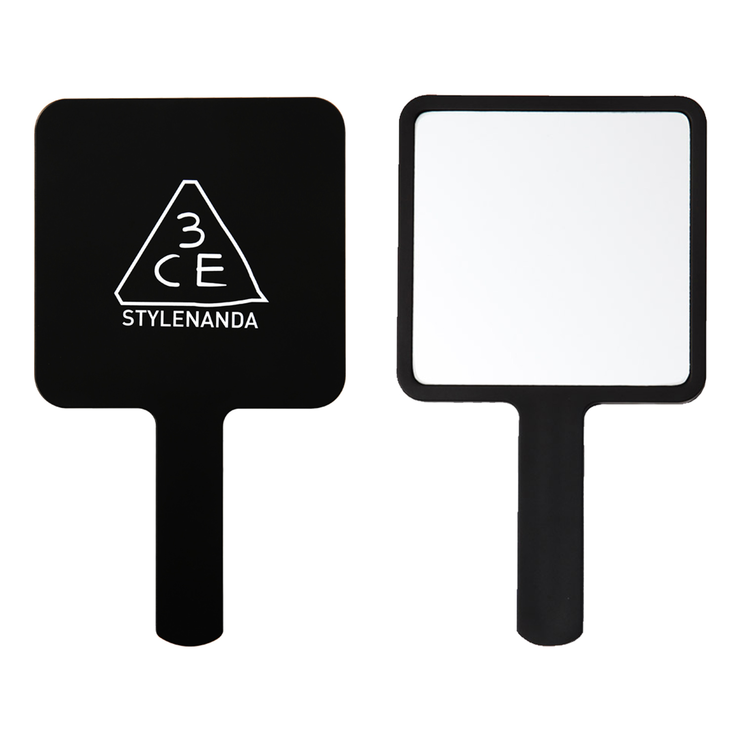 3CE スクエア ハンドミラー ブラック