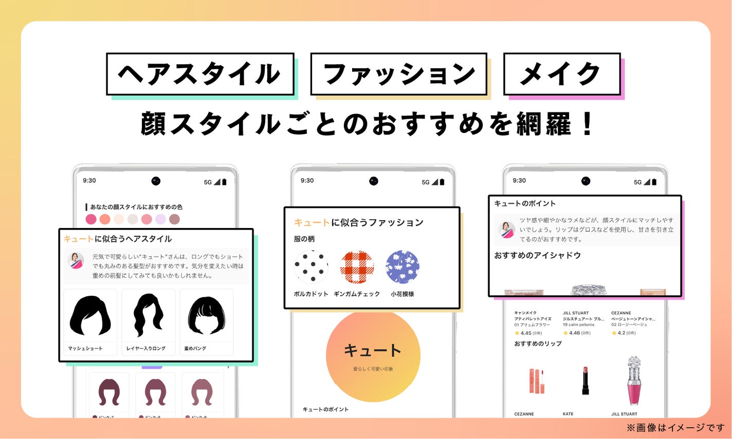 【渡辺樹里さん完全監修】写真撮影だけで自分の"顔"がもっとわかる!「顔スタイル診断」登場の画像