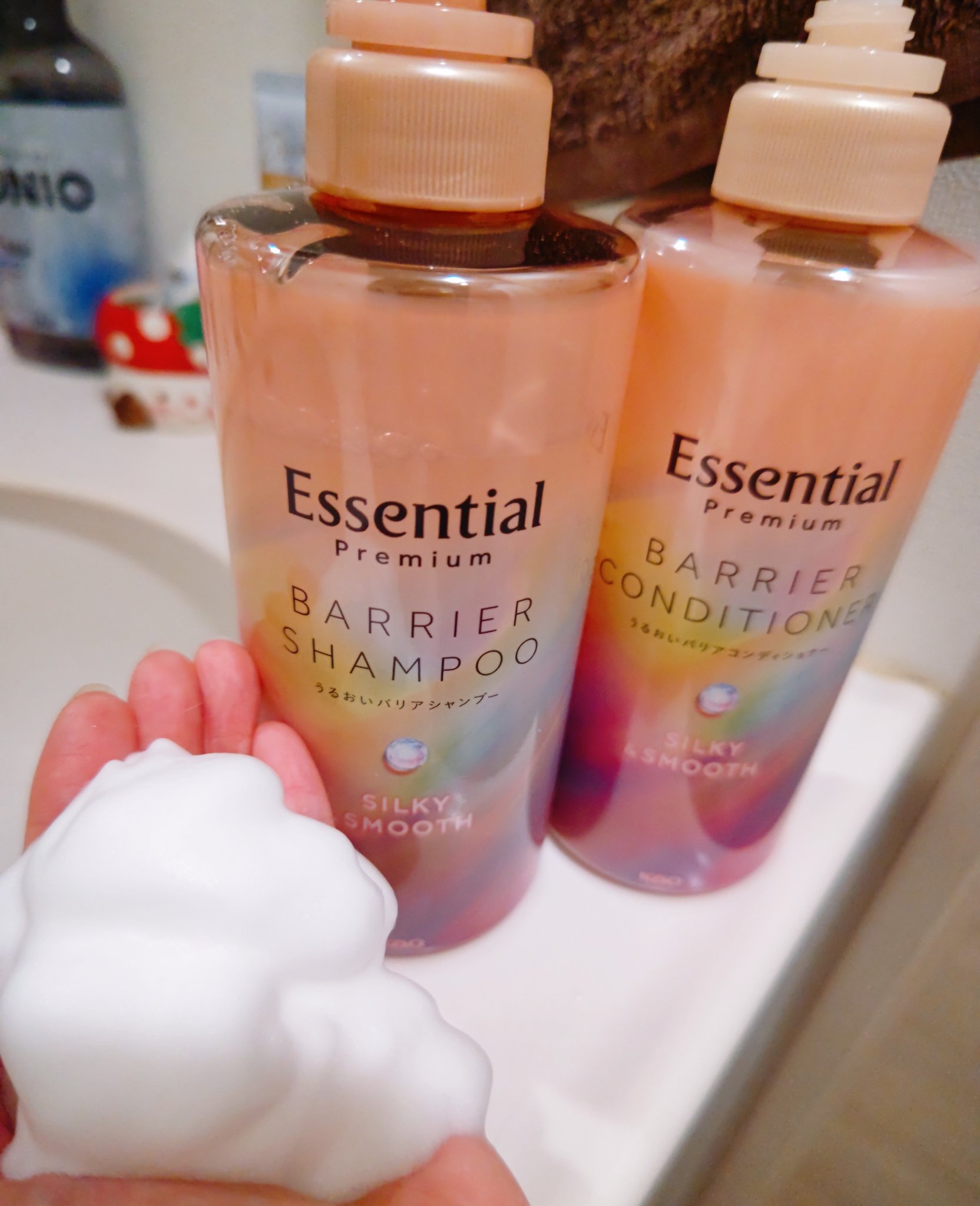 エッセンシャルプレミアム バリアシャンプー・コンディショナー シルキー＆スムース/エッセンシャル/市販シャンプーを使ったクチコミ（2枚目）