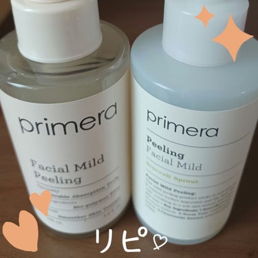 2本目リピです❤
primeraのフェイシャルマイルドピーリングです👍

入れ物が変わって、残りの量が見えるように🍀

柔らかいジェルでプッシュで快適に出して使えます😍
古い角質と汚れを優しくクルクルす