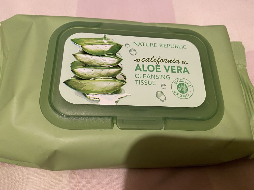 アロエベラ クレンジング ティッシュ/ネイチャーリパブリック/クレンジングシートを使ったクチコミ（1枚目）
