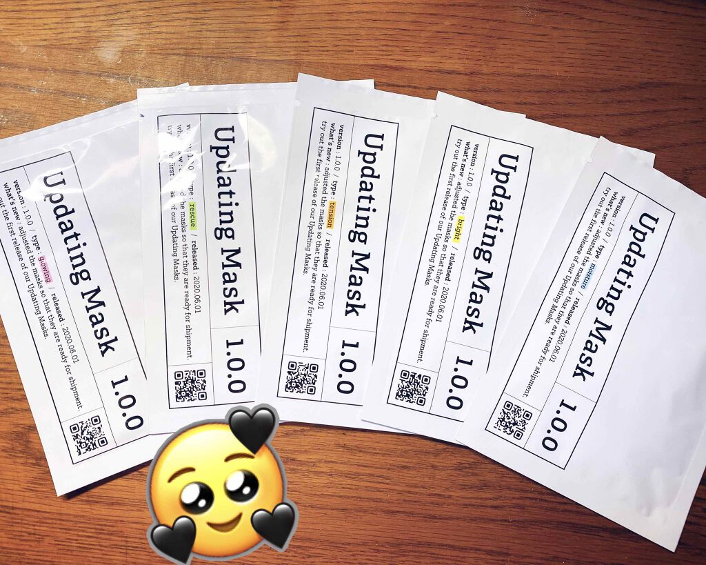 Updating Mask 1.0.0 5タイプセット 1セット5枚入り/meol/シートマスク・パックを使ったクチコミ（1枚目）