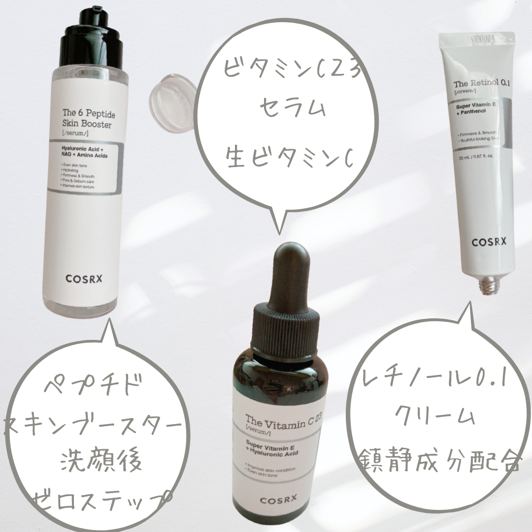 COSRXのスキンケア・基礎化粧品 RXザ・ビタミンC23セラム他、2