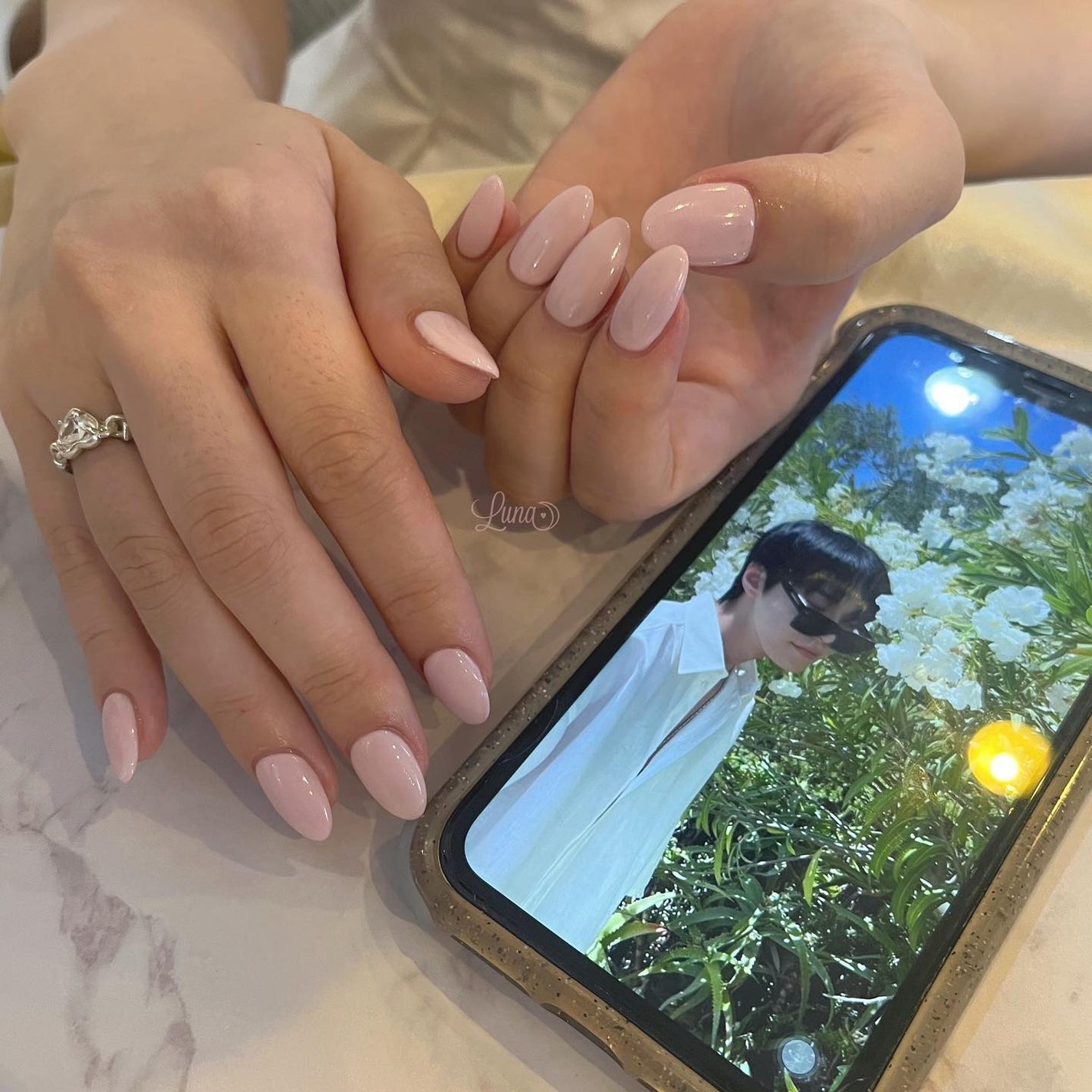 Iuna. Mizuki on LIPS 「.パステルピンク🎀🤍#nail#nailstagram#gel..」(1枚目)