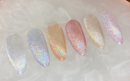 レインボー マグネット♡マグネットネイル カラージェル ネイル工房 ジェルネイル マグネットネイルのネイルデザイン】レインボーマグネットジェル