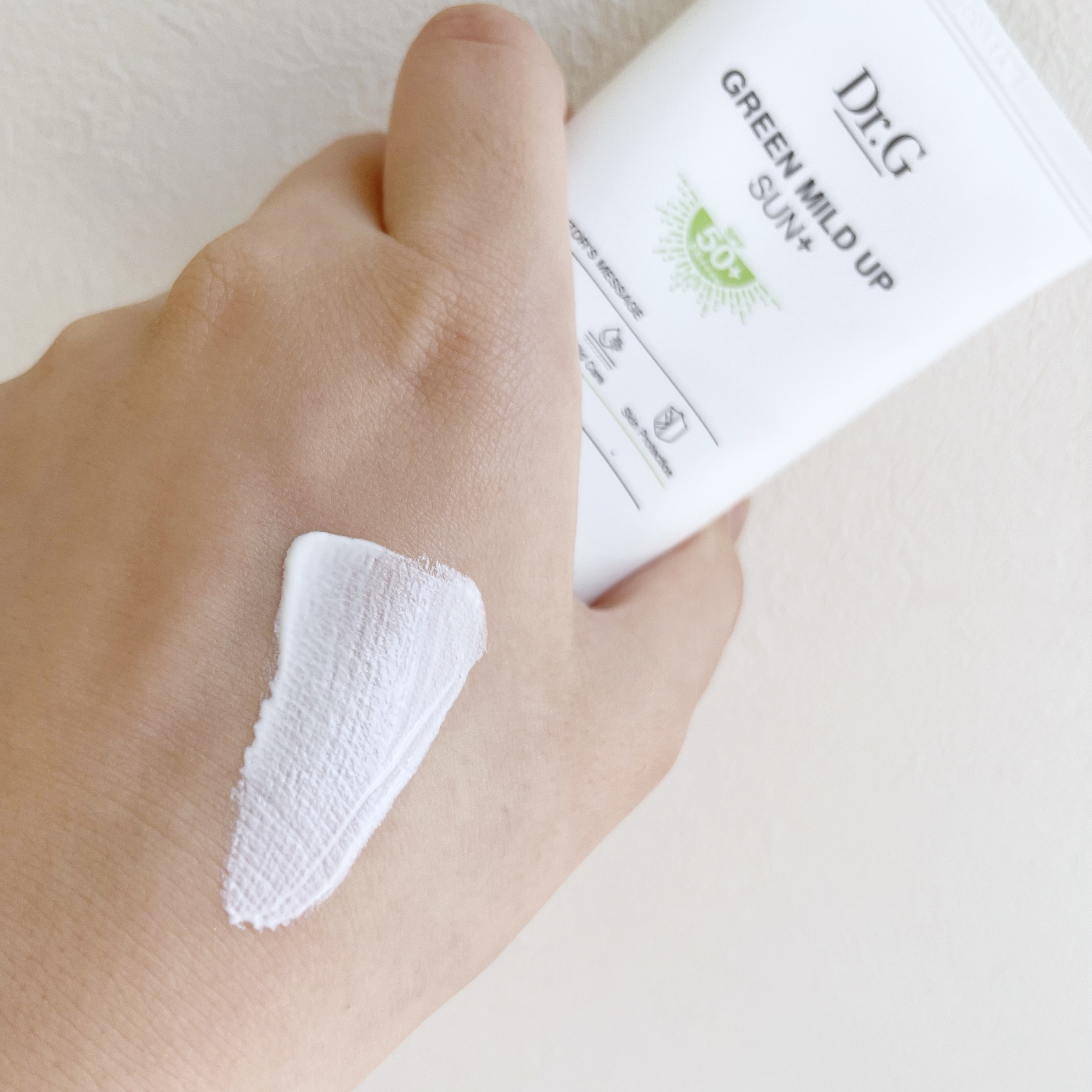 グリーンマイルドアップサンプラス/Dr.G/日焼け止めクリームを使ったクチコミ（2枚目）