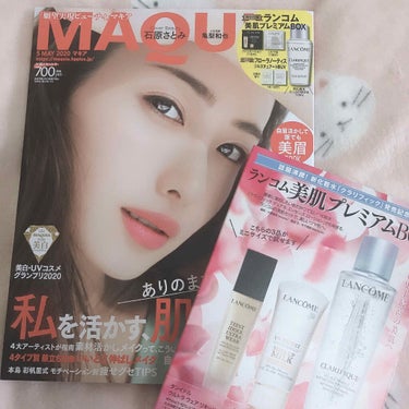 MAQUIA 2020年5月号🌸
豪華付録❣️ランコム美肌プレミアムBOX✨
定価700円💫

滅多に雑誌は買わないのですが、今回は付録が豪華だったので久々に購入してみました🐈

①クラリフィック デュ