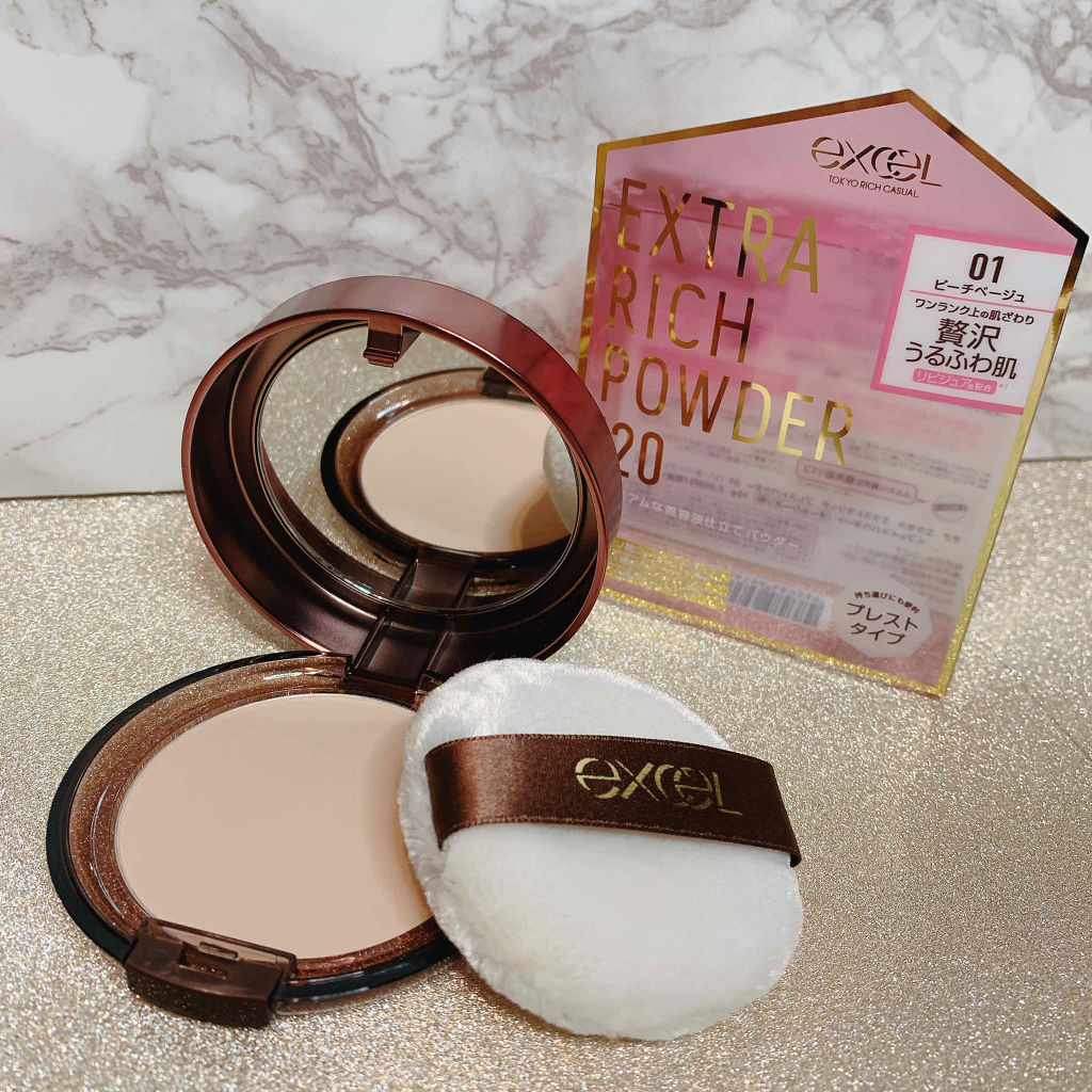 エクストラリッチ プレストパウダー ’20 01 ピーチベージュ/excel/プレストパウダーを使ったクチコミ（1枚目）